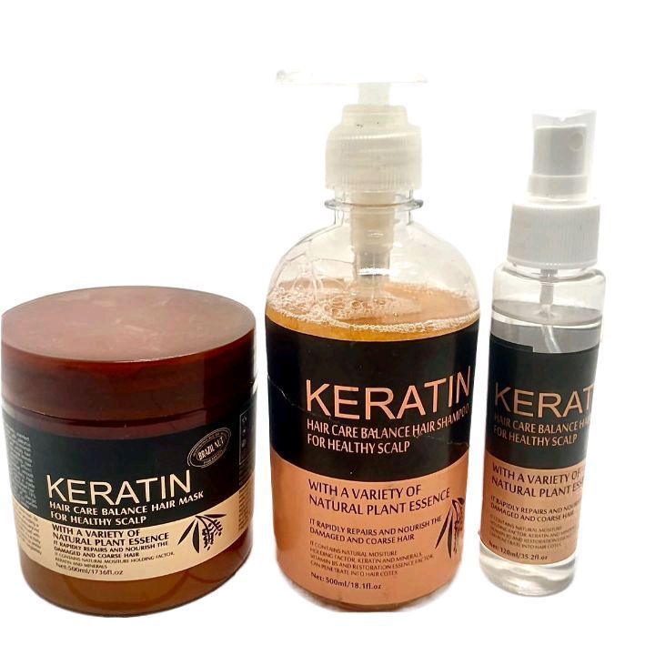 Pack Of 3 Iteams Keratin Hair Mask| Karatin Shampoo| Karatin Hair Serum