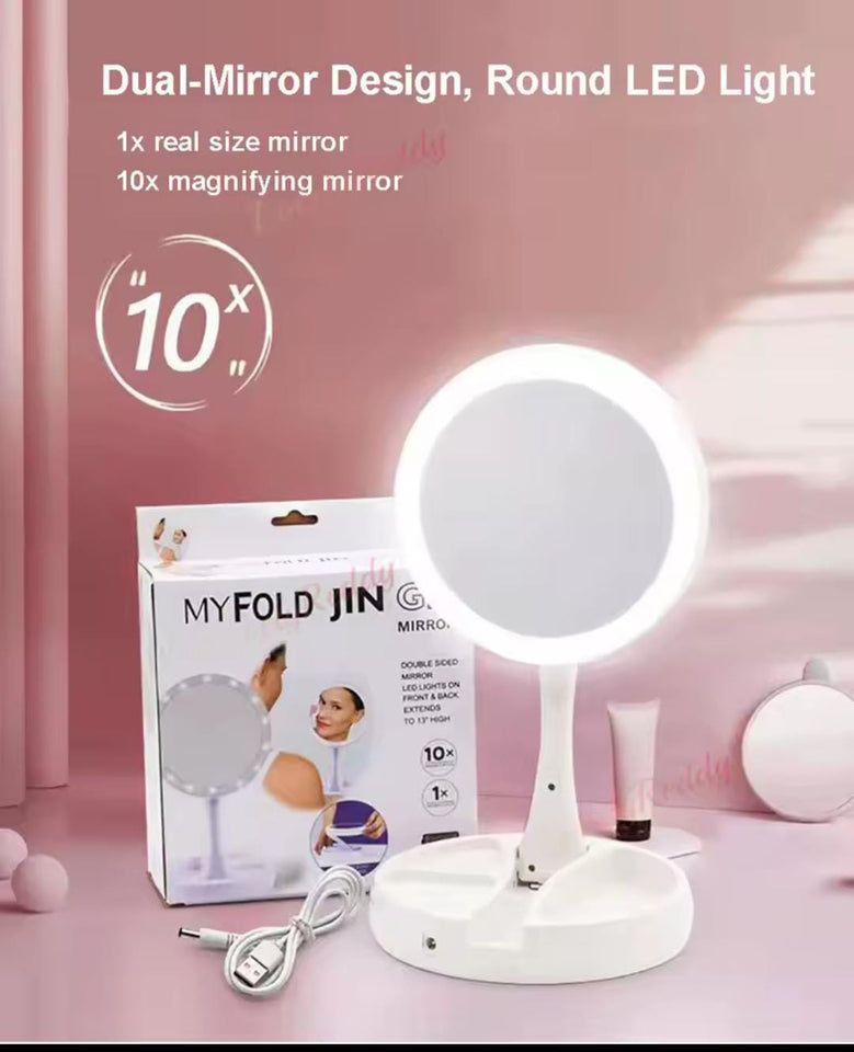 Portable Makeup Mirror Makeup Light With 10XMagnification