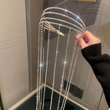 Full Rhinestone Long Tassel Headband