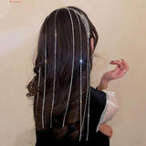 Full Rhinestone Long Tassel Headband