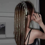 Full Rhinestone Long Tassel Headband